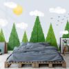 Picture of Hand Made Wallpaper Drawing Woods Children's Room Simple Tv Background Wall