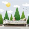 Picture of Hand Made Wallpaper Drawing Woods Children's Room Simple Tv Background Wall