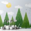 Picture of Hand Made Wallpaper Drawing Woods Children's Room Simple Tv Background Wall