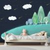 Picture of Hand Made Wallpaper Drawing Fantasy Illustration Whale Children Room Tv Background Wall