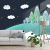 Picture of Hand Made Wallpaper Drawing Fantasy Illustration Whale Children Room Tv Background Wall