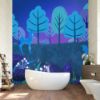 Picture of Hand Made Wallpaper Drawing Fantasy Cartoon Forest Flower Deer Children Room Background Wall