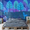 Picture of Hand Made Wallpaper Drawing Fantasy Cartoon Forest Flower Deer Children Room Background Wall