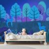 Picture of Hand Made Wallpaper Drawing Fantasy Cartoon Forest Flower Deer Children Room Background Wall