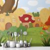 Picture of Hand Made Wallpaper Modern Cartoon Forest Pumpkin House Mushroom Children's Room Background Wall 