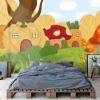 Picture of Hand Made Wallpaper Modern Cartoon Forest Pumpkin House Mushroom Children's Room Background Wall 