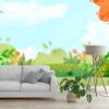 Picture of Hand Made Wallpaper Modern Cartoon Forest Grass  Children's Room Background Wall