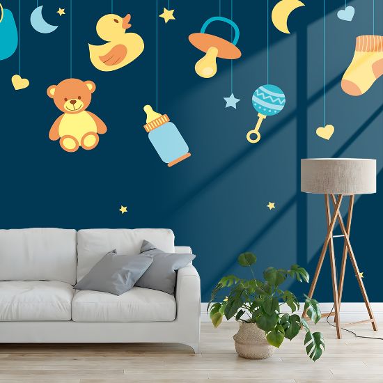 Picture of Hand Made Wallpaper Cartoon Baby Supplies Creative Wall Stickers Children's Room Background Decoration