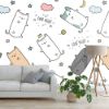 Picture of Hand Made Wallpaper Cute Adorable Cat Kitten Sleeping Cartoon Doodle Seamless Pattern Wallpaper Cover Banner