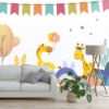 Picture of Hand Made Wallpaper Cartoon Small Fresh Animal Wall Stickers Wallpaper Children's Room Background