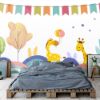 Picture of Hand Made Wallpaper Cartoon Small Fresh Animal Wall Stickers Wallpaper Children's Room Background