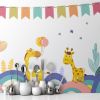 Picture of Hand Made Wallpaper Cartoon Small Fresh Animal Wall Stickers Wallpaper Children's Room Background