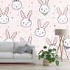 Picture of Hand Made Wallpaper Cute Adorable Rabbit Bunny Head Cartoon Doodle Seamless Pattern Wallpaper Cover Banner 