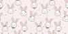 Picture of Hand Made Wallpaper Cute Adorable Rabbit Bunny Head Cartoon Doodle Seamless Pattern Wallpaper Cover Banner 