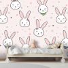 Picture of Hand Made Wallpaper Cute Adorable Rabbit Bunny Head Cartoon Doodle Seamless Pattern Wallpaper Cover Banner 