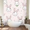 Picture of Hand Made Wallpaper Cute Adorable Rabbit Bunny Head Cartoon Doodle Seamless Pattern Wallpaper Cover Banner 