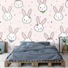 Picture of Hand Made Wallpaper Cute Adorable Rabbit Bunny Head Cartoon Doodle Seamless Pattern Wallpaper Cover Banner 