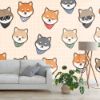 Picture of Hand Made Wallpaper 3D Wall Mural Cute Adorable Puppy Dog Shiba Inu Cartoon Doodle Seamless Pattern Wallpaper Cover Banner