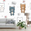 Picture of Hand Made Wallpaper 3D Wall Mural Cute Adorable Teddy Bear Cartoon Doodle Seamless Pattern Wallpaper Cover Banner