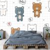 Picture of Hand Made Wallpaper 3D Wall Mural Cute Adorable Teddy Bear Cartoon Doodle Seamless Pattern Wallpaper Cover Banner