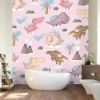 Picture of Hand Made Wallpaper 3D Wall Mural Dinosaur seamless pattern for kids vector creative childish background