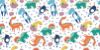 Picture of Hand Made Wallpaper 3D Wall Mural Dinosaurs Seamless Pattern For Kids, Creative Vector Childish Background