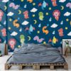 Picture of Hand Made Wallpaper 3D Wall Mural Dinosaurs Seamless Pattern For Kids, Creative Vector Childish Background