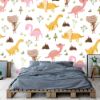 Picture of Hand Made Wallpaper 3D Wall Mural Dinosaurs Seamless Pattern For Kids, Creative Vector Childish Background