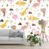 Picture of Hand Made Wallpaper 3D Wall Mural Dinosaurs Seamless Pattern For Kids, Creative Vector Childish Background