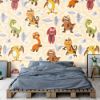 Picture of Hand Made Wallpaper 3D Wall Mural Dinosaurs Seamless Pattern For Kids, Creative Vector Childish Background