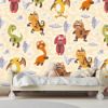 Picture of Hand Made Wallpaper 3D Wall Mural Dinosaurs Seamless Pattern For Kids, Creative Vector Childish Background