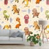 Picture of Hand Made Wallpaper 3D Wall Mural Dinosaurs Seamless Pattern For Kids, Creative Vector Childish Background