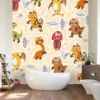 Picture of Hand Made Wallpaper 3D Wall Mural Dinosaurs Seamless Pattern For Kids, Creative Vector Childish Background