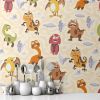 Picture of Hand Made Wallpaper 3D Wall Mural Dinosaurs Seamless Pattern For Kids, Creative Vector Childish Background