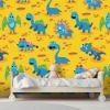 Picture of Hand Made Wallpaper 3D Wall Mural Dinosaurs Seamless Pattern For Kids, Creative Vector Childish Background