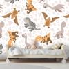 Picture of Hand Made Wallpaper 3D Wall Mural Dinosaurs Seamless Pattern For Kids, Creative Vector Childish Background