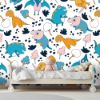 Picture of Hand Made Wallpaper 3D Wall Mural Dinosaurs Seamless Pattern For Kids, Creative Vector Childish Background