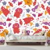 Picture of Hand Made Wallpaper 3D Wall Mural Dinosaurs Seamless Pattern For Kids, Creative Vector Childish Background