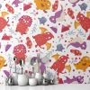 Picture of Hand Made Wallpaper 3D Wall Mural Dinosaurs Seamless Pattern For Kids, Creative Vector Childish Background