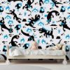 Picture of Hand Made Wallpaper 3D Wall Mural Dinosaurs Seamless Pattern For Kids, Creative Vector Childish Background