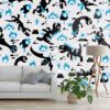 Picture of Hand Made Wallpaper 3D Wall Mural Dinosaurs Seamless Pattern For Kids, Creative Vector Childish Background