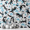 Picture of Hand Made Wallpaper 3D Wall Mural Dinosaurs Seamless Pattern For Kids, Creative Vector Childish Background