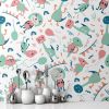 Picture of Hand Made Wallpaper 3D Wall Mural Dinosaurs Seamless Pattern For Kids, Creative Vector Childish Background