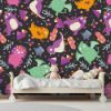 Picture of Hand Made Wallpaper 3D Wall Mural Dinosaurs Seamless Pattern For Kids, Creative Vector Childish Background