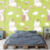 Picture of Hand Made Wallpaper 3D Wall Mural Unicorn Light Green Seamless Pattern For Kids Things