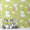 Picture of Hand Made Wallpaper 3D Wall Mural Unicorn Light Green Seamless Pattern For Kids Things