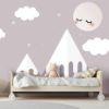 Picture of Hand Made Wallpaper 3D Wall Mural Nordic Drawing Simple Snow Mountain Star Empty Valley Children's Room Background Wall