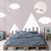 Picture of Hand Made Wallpaper 3D Wall Mural Nordic Drawing Simple Snow Mountain Star Empty Valley Children's Room Background Wall