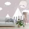 Picture of Hand Made Wallpaper 3D Wall Mural Nordic Drawing Simple Snow Mountain Star Empty Valley Children's Room Background Wall