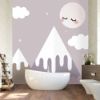 Picture of Hand Made Wallpaper 3D Wall Mural Nordic Drawing Simple Snow Mountain Star Empty Valley Children's Room Background Wall